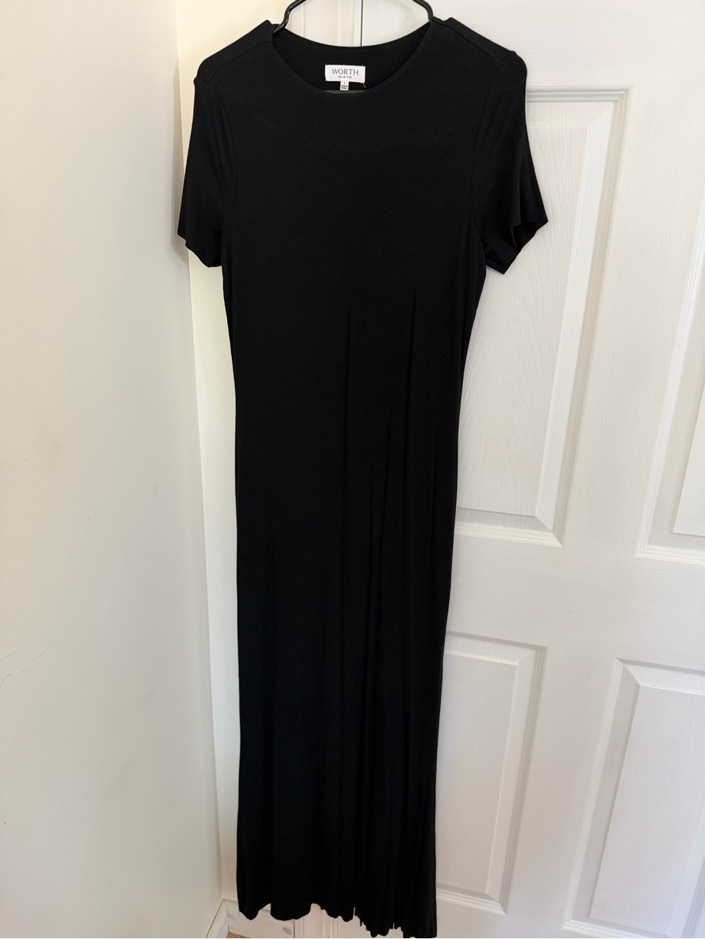 Worth Black Short-Sleeve Crewneck Maxi Dress